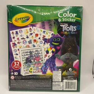 Crayola Trolls World Tour Color & Sticker Book - Multicolor